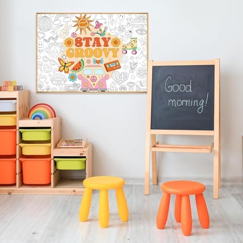 Groovy Giant Coloring Poster for Kids Classroom Party Supplies