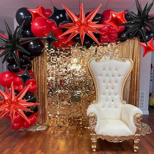 Froova Red and Black Star Balloons 22in Decor Set