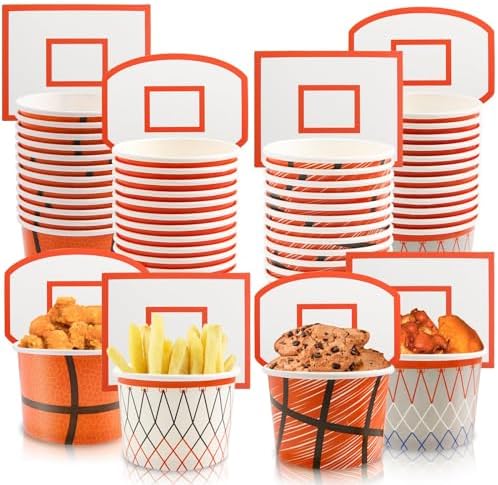 WorldBazaar Basketball Hoop Snack Cups 48 Sets