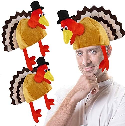 3 Pack Turkey Hats for Thanksgiving Celebration