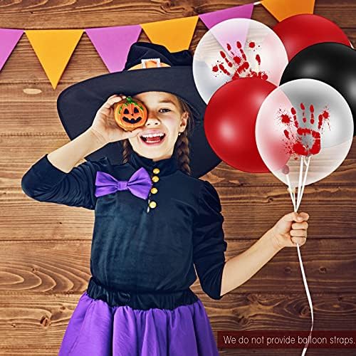 Zhanmai 60 Halloween Balloons Blood Handprint Set for Party Decorations