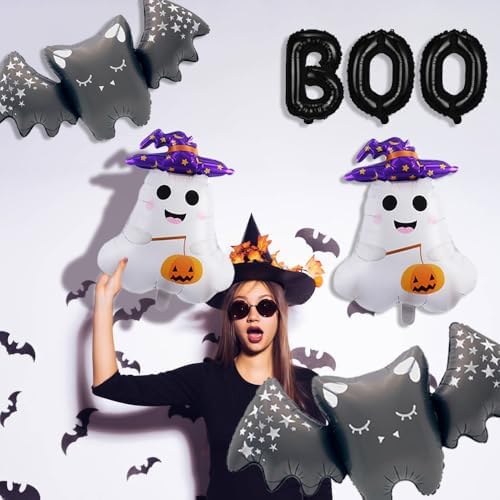 Halloween Balloon Kit 9 Pcs Ghost Bat BOO Decorations