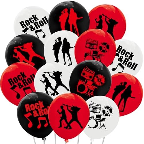 CupaPlay 64PCS Rock and Roll Balloons Party Decorations