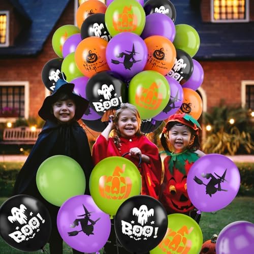 FunHot Halloween Balloons 60Pcs 12 Inch Decor Set