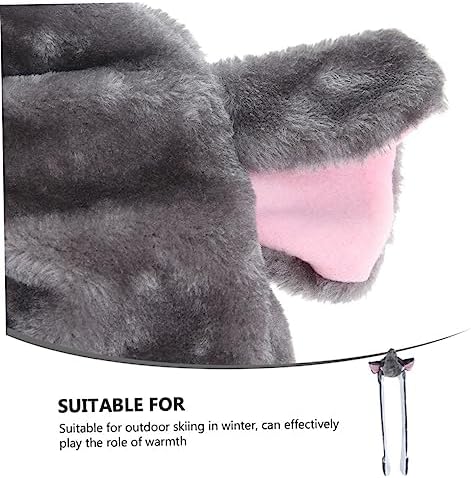 Plush Animal Hat for Adults Warm Earmuff Beanie