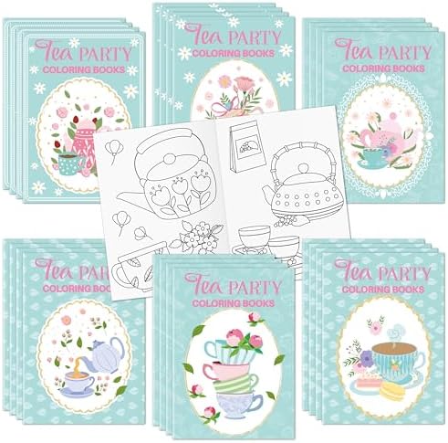 Tea Party Coloring Books for Kids 24Pcs Set