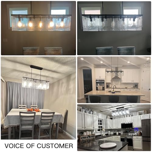 IKK Modern Textured Glass Chandelier for Dining Room