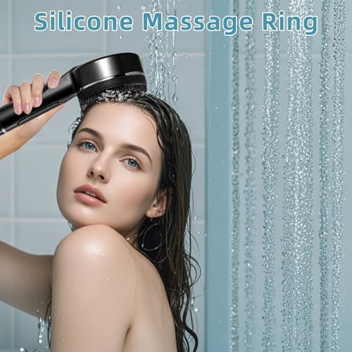 4 Spray Modes Handheld Shower Head with Hose and Filter