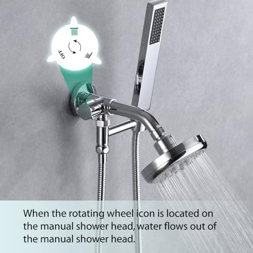 Mengdiya Solid Metal Shower Arm Diverter with Handshower Mount Chrome