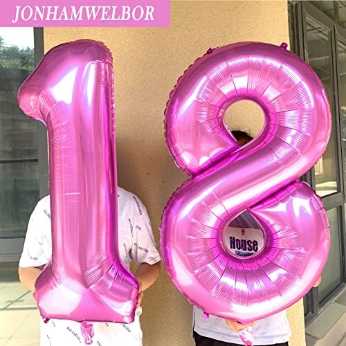 Sweet 18 Pink Balloons 40 Inch for 18th Birthday Party Decorations