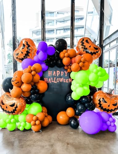Halloween Balloons Garland Arch Kit with 126pcs DIY Decor