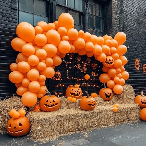 PartyWoo Orange Balloons 145 PCS Fall Decor Kit