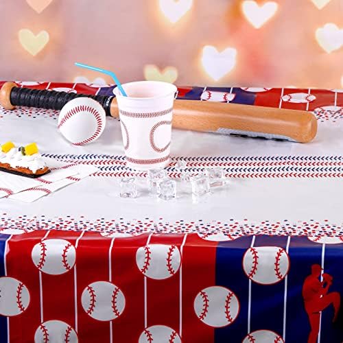 Durony 2 Piece Baseball Tablecloth Waterproof Party Decorations