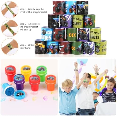Kolewo4ever 244 Pieces Monster Truck Party Favors Set