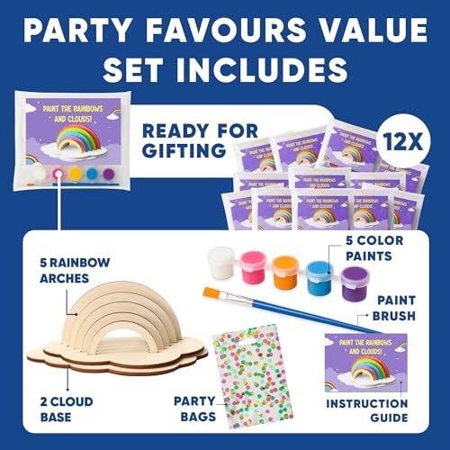 CRAFTY HAPPITOYS Rainbow Painting Set for Kids 12 Pcs