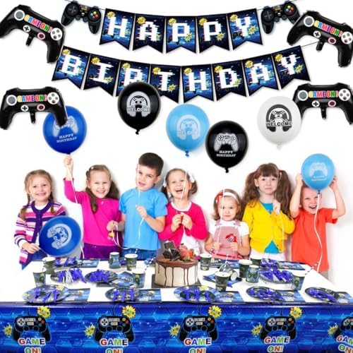 Hegbolke Video Game Party Supplies Set for 20 Guests