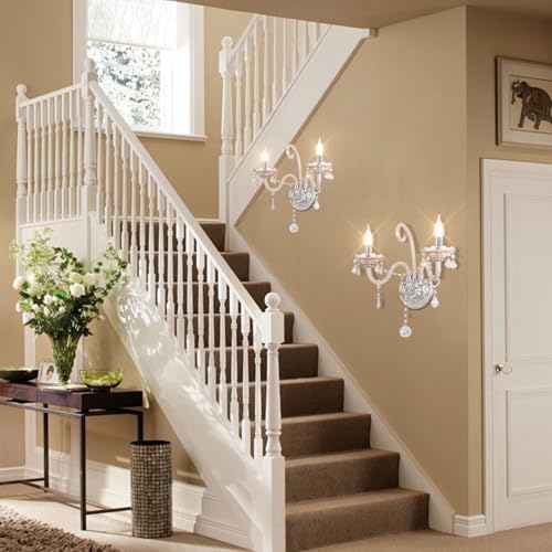 CRYSTOP Classic Crystal Wall Sconce with 2 Lights