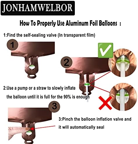 Jonhamwelbor 40 Inch Coffee Brown Number 9 Balloon Set