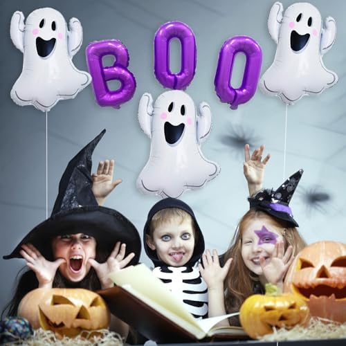 Halloween Purple BOO Balloons Decorations Set