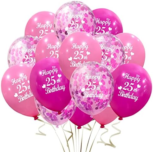 Happy 25th Birthday Balloons 30pcs 12inch Set
