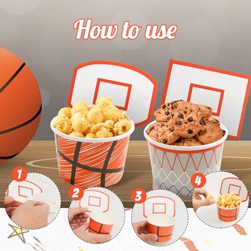 WorldBazaar Basketball Hoop Snack Cups 48 Sets