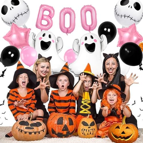 Pink BOO Balloons Halloween Party Decorations