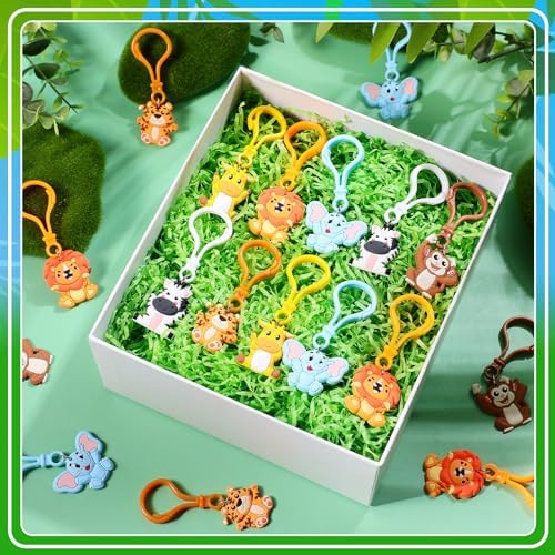 Jadive 24Pc Jungle Animal Keychains Party Favors
