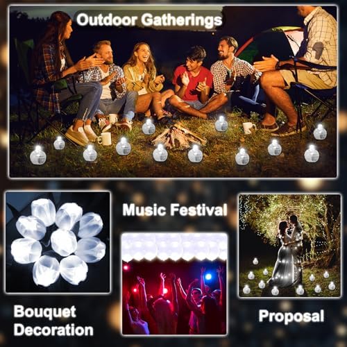 100 PCS White Balloon Lights with Long Standby Time