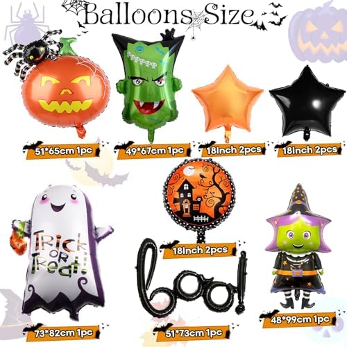 10 Pcs Halloween Boo Foil Balloons Set