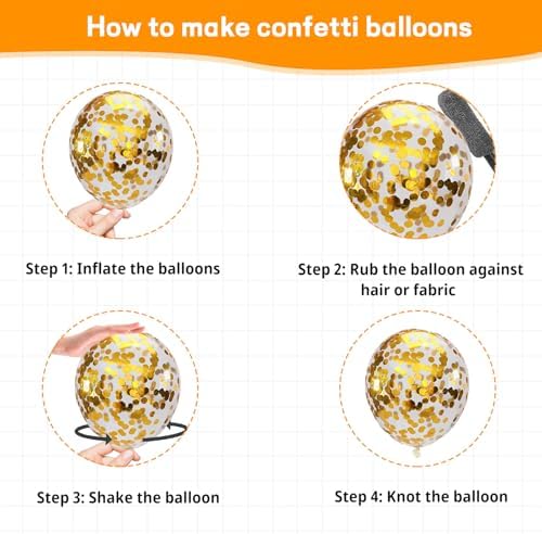 100 Pcs Gold Confetti Balloons Kit 12 Inch Party Decor