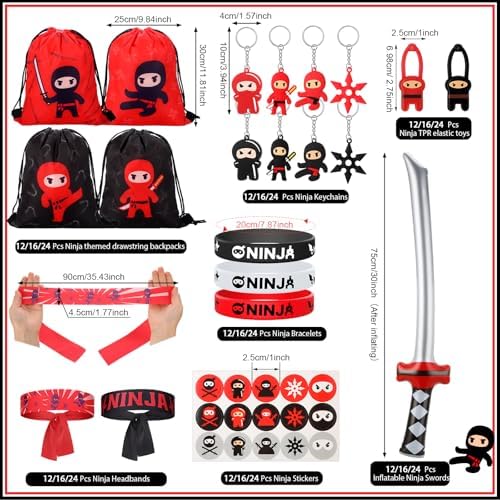 Tondiamo 112 Pcs Ninja Pirate Party Favors Pack
