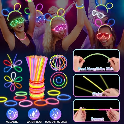 170PCS Glow in the Dark Party Supplies for Kids and Adults