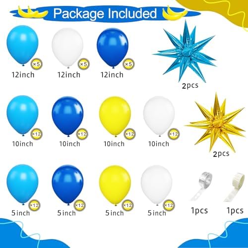 117 Pcs Banana Theme Balloon Arch Kit for Birthday Parties