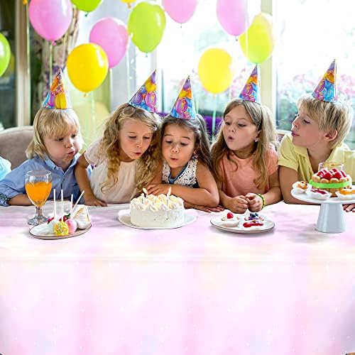 Bsofing Pastel Rainbow Tablecloth 2pcs 108x54in Waterproof Rectangle for Picnic Birthday Wedding Party Supplies