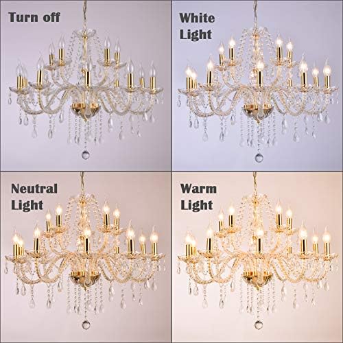 Panghuhu88 15 Light Crystal Chandelier Elegant Decor