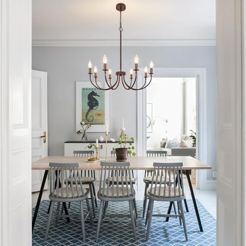 8-Light Farmhouse Chandelier Dining Room Lighting Fixtures