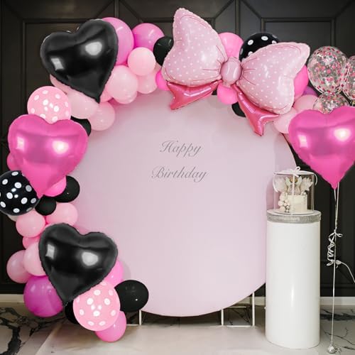115PCS Pink Mouse Balloon Garland Arch Kit