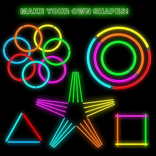 Ultra Bright Christmas Glow Sticks 500 Pack with Connectors