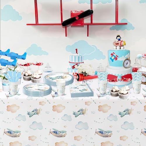 Airplane Party Tablecloth 3 Pack for Birthday Baby Shower