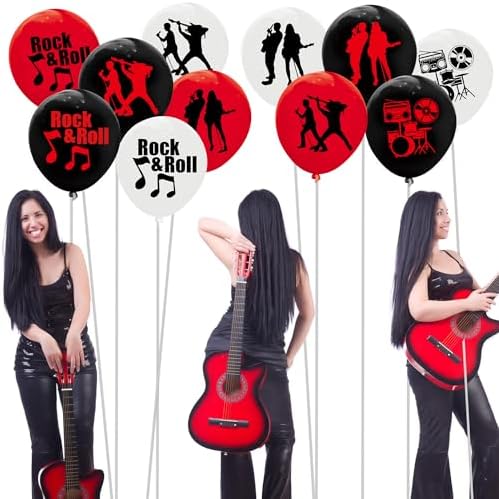 CupaPlay 64PCS Rock and Roll Balloons Party Decorations