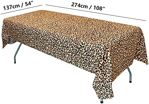 5Pcs Leopard Animal Print Table Covers for Jungle Safari Party