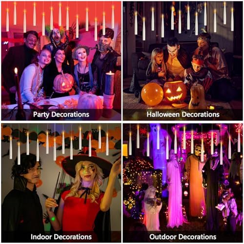 Floating Candles with Wand Remote 20 Pcs Halloween Decor