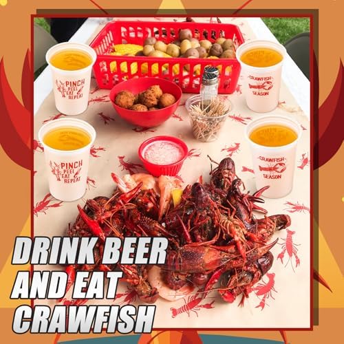 48 Pcs White Crawfish Boil Cups for Party Supplies
