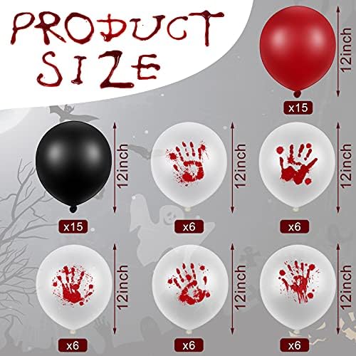 Zhanmai 60 Halloween Balloons Blood Handprint Set for Party Decorations