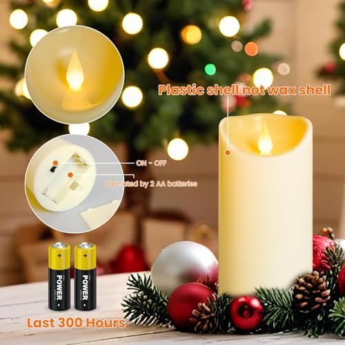 LEOSAN Flameless Candles with Remote Timer 3 pcs