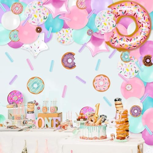 Levfla 100 PCS Donut Balloons Garland Party Decor