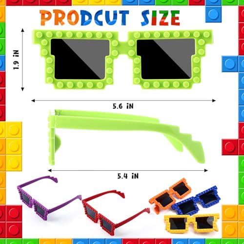 12 Piece Building Block Party Favor Set with Sunglasses and Gift Boxes