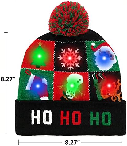 ZLIXING Christmas Hat Gag Gift with 6 LED Lights