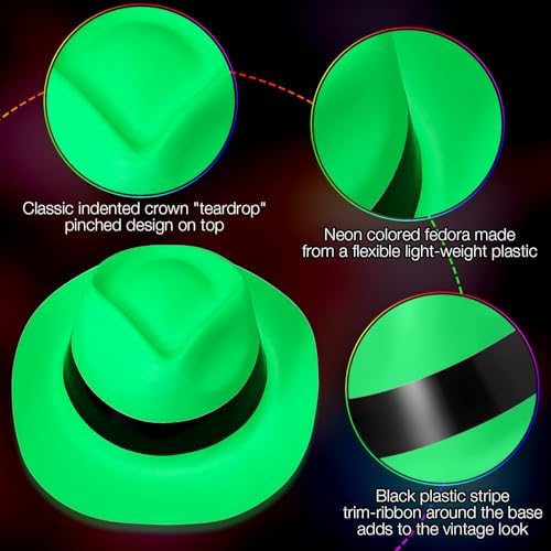 48 Piece Neon Party Kit with Hats and Glasses