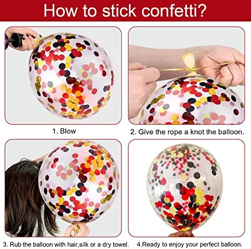 Red Black Yellow Confetti Balloons Garland Kit for Parties
